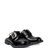 Black loafers-mules, side veiw