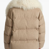 YVES SALOMON - Women Curly Shearling Collar Quilted Down Jacket