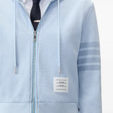 THOM BROWNE - Women Tonal Four Bar Solid Garment Dyed Loopback Blouson Hoodie