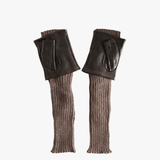 Brown accessories, front view