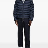 navy jacket, full body view