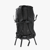Black backpack, back view