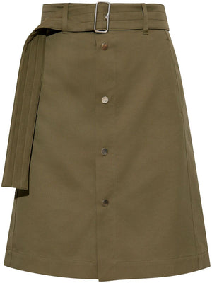 BURBERRY - Women Long Canvas Trench Skirt