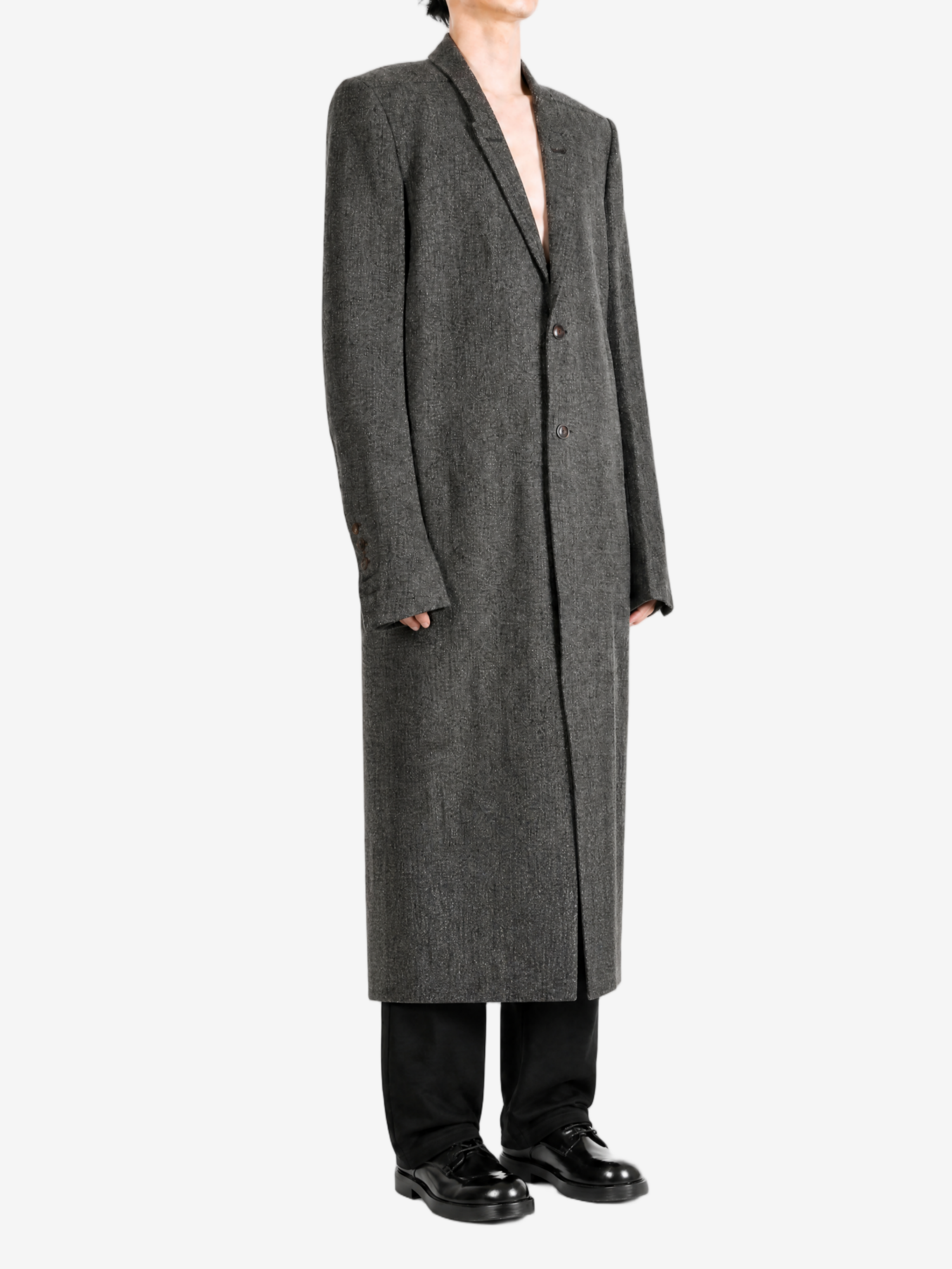 Grey jacket, full body view