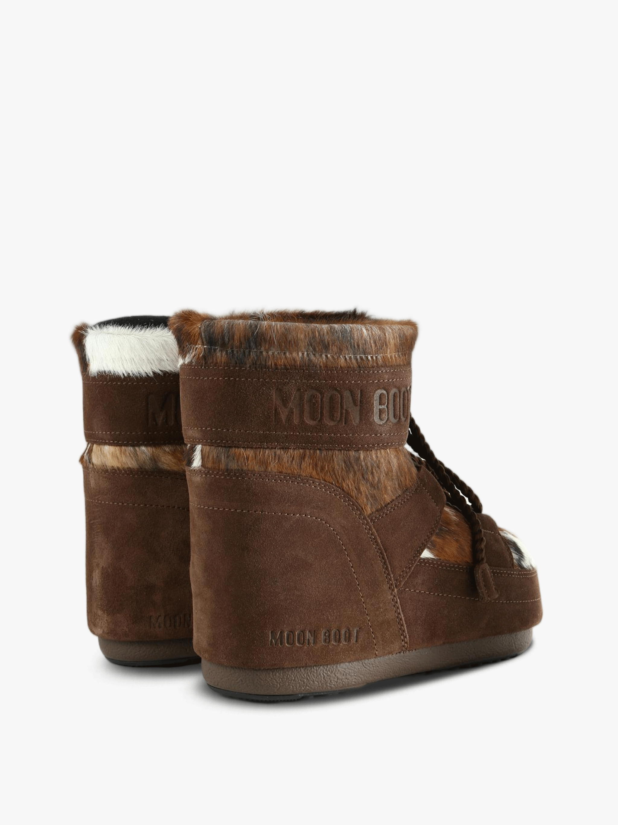 Brown boots, back view