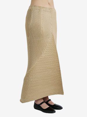 ISSEY MIYAKE - Women Wrapped Suede Like Pleats Skirt