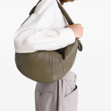 Tan bag, full body view