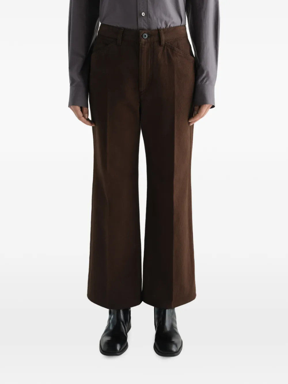 Brown pants, full body view