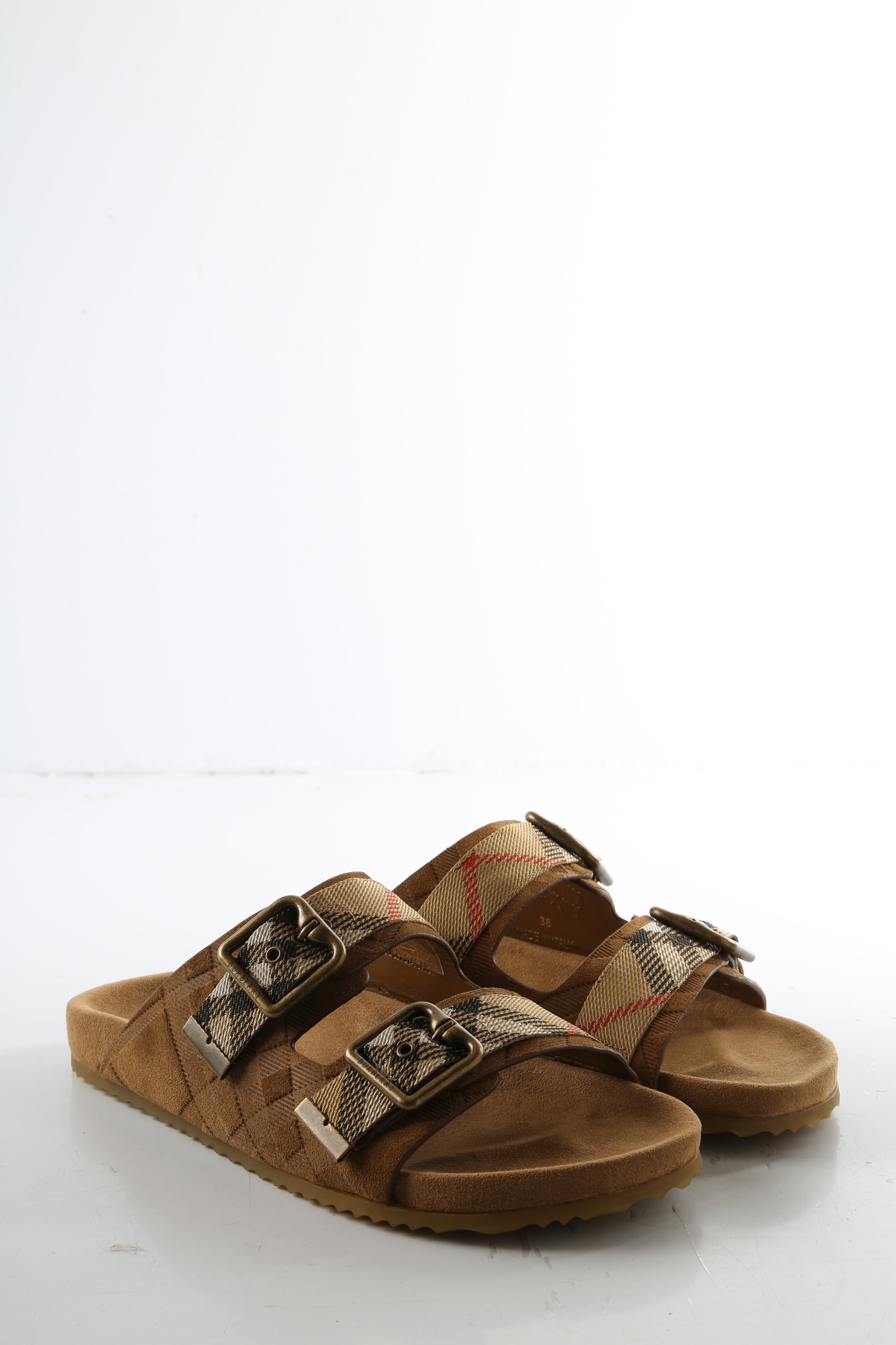 Brown sandals, side view