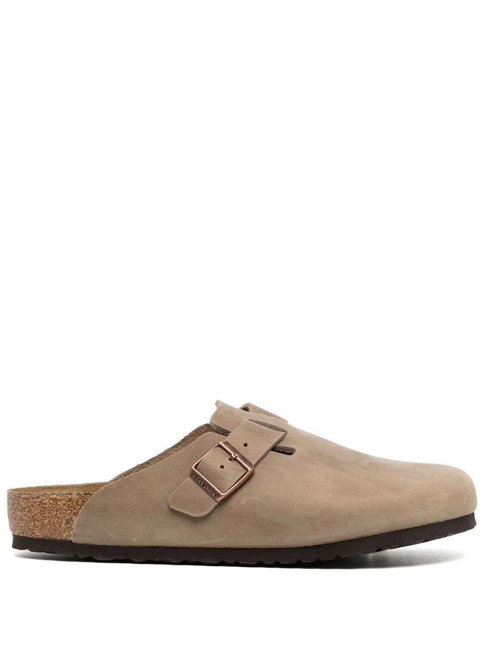 Tan sandals, side view