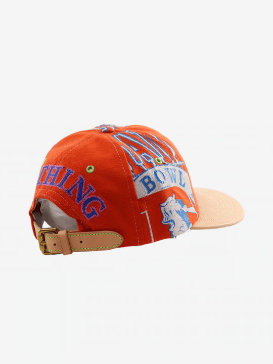 Orange hat, back view