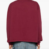 Burgundy t-shirt, full body view
