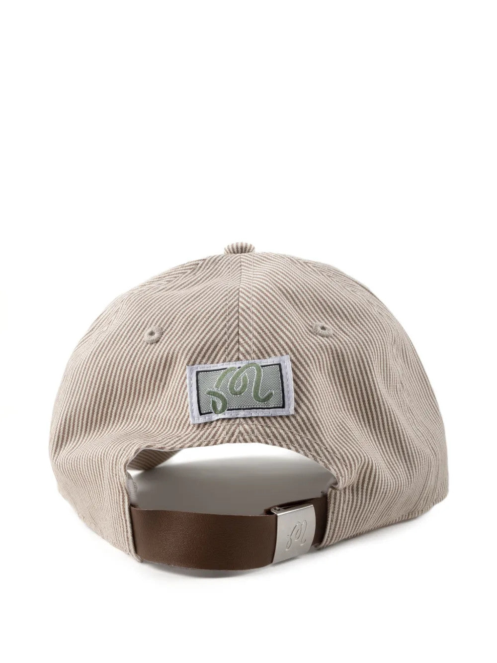 Tan hat, back view