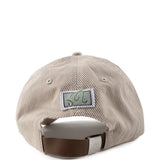 Tan hat, back view