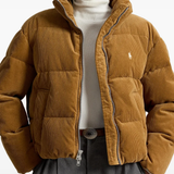 Tan jacket worn by a person, showing the jacket fit
