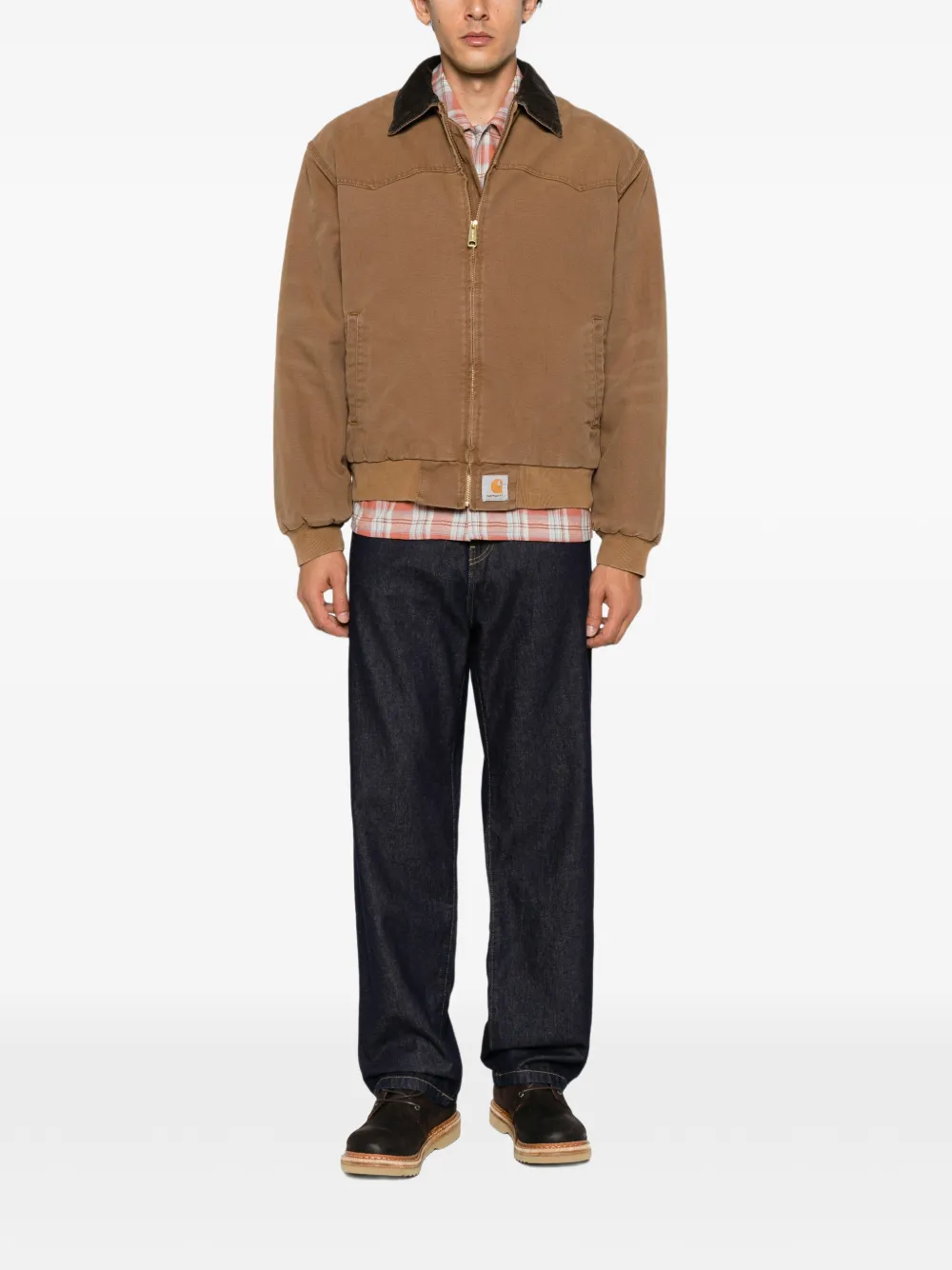 Brown jacket, full body view
