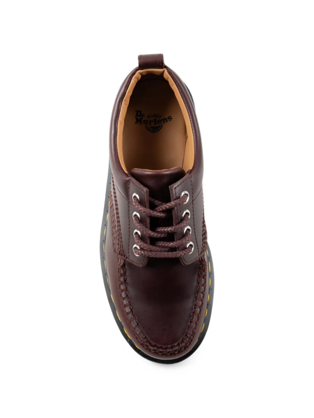 Burgundy shoes, front view