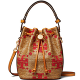 TORY BURCH - Women T Monogram Straw Mini Bucket Bag