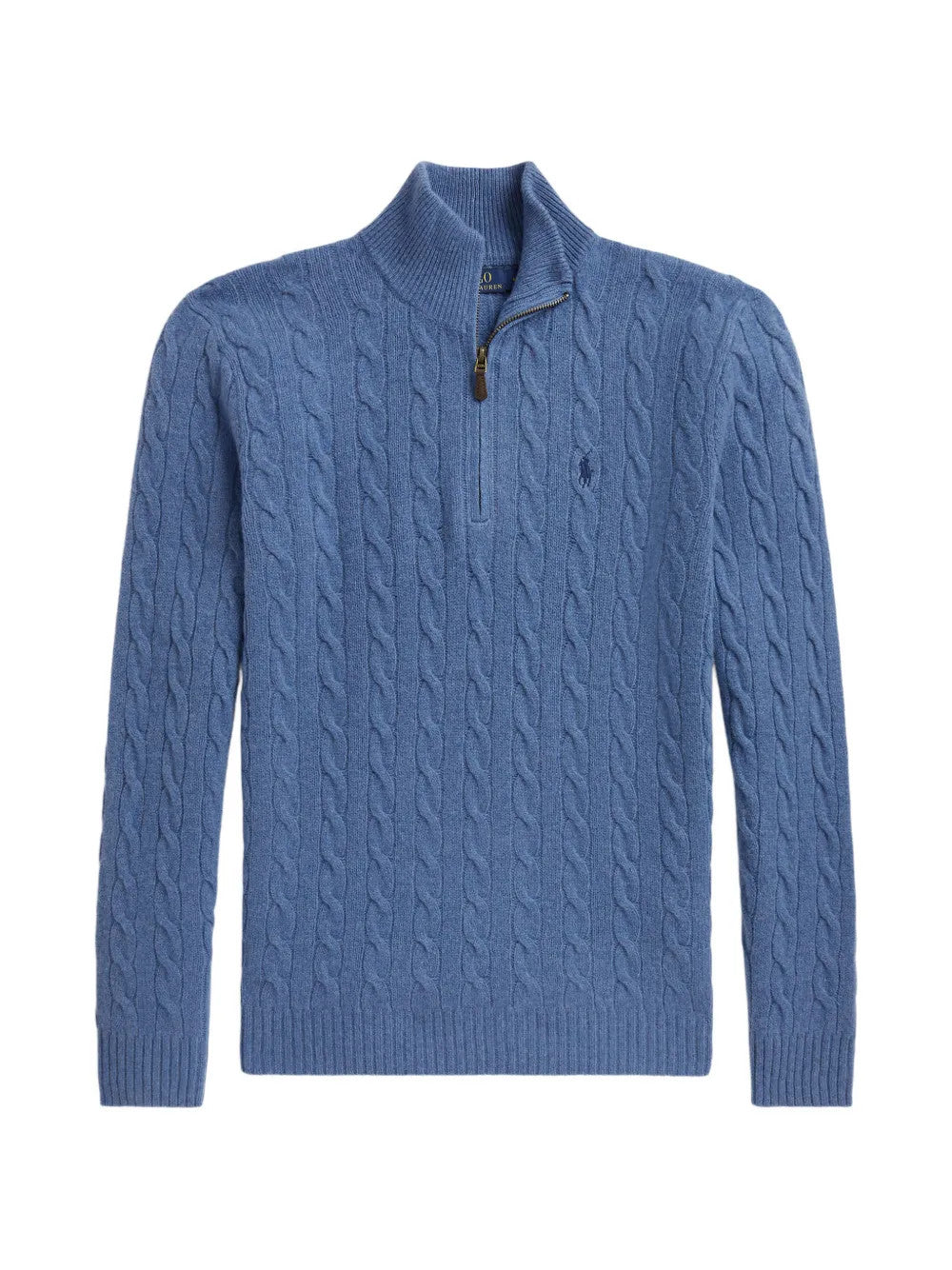 Blue knitwear, front view