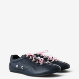 Navy shoes, front view