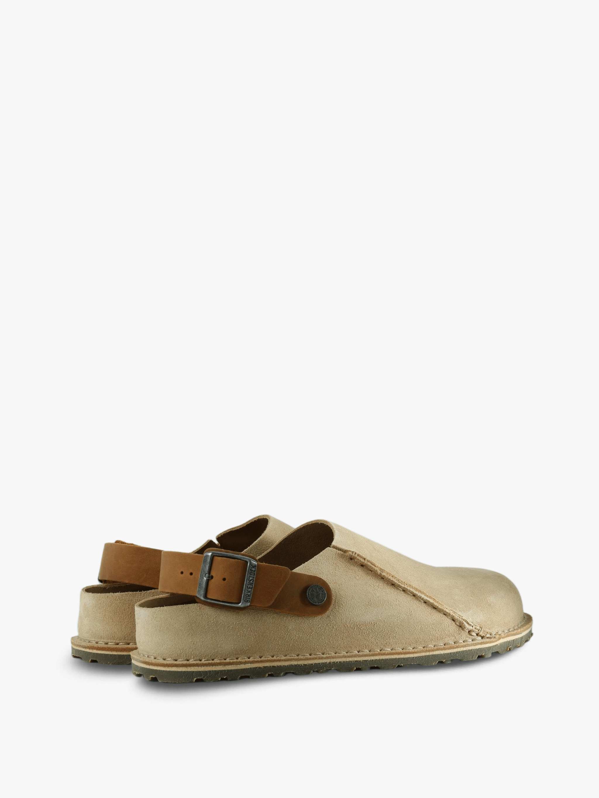 Tan sandals, side view