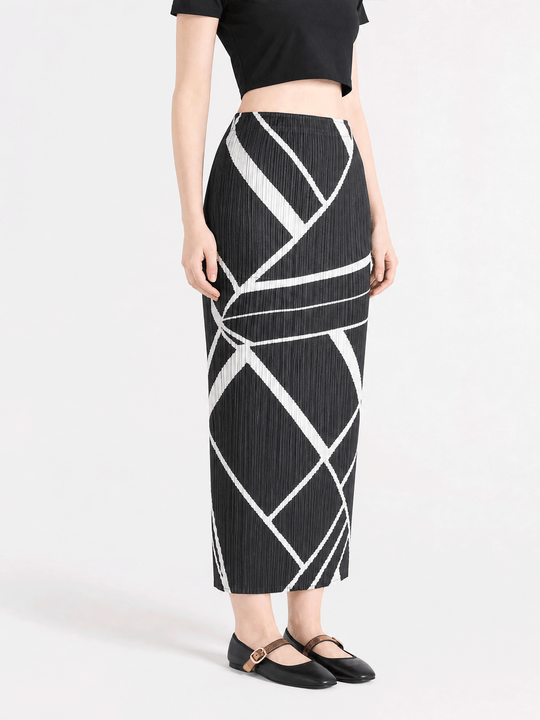 Black skirt worn by a person, showing the skirt fit
