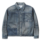 Blue jacket, front view