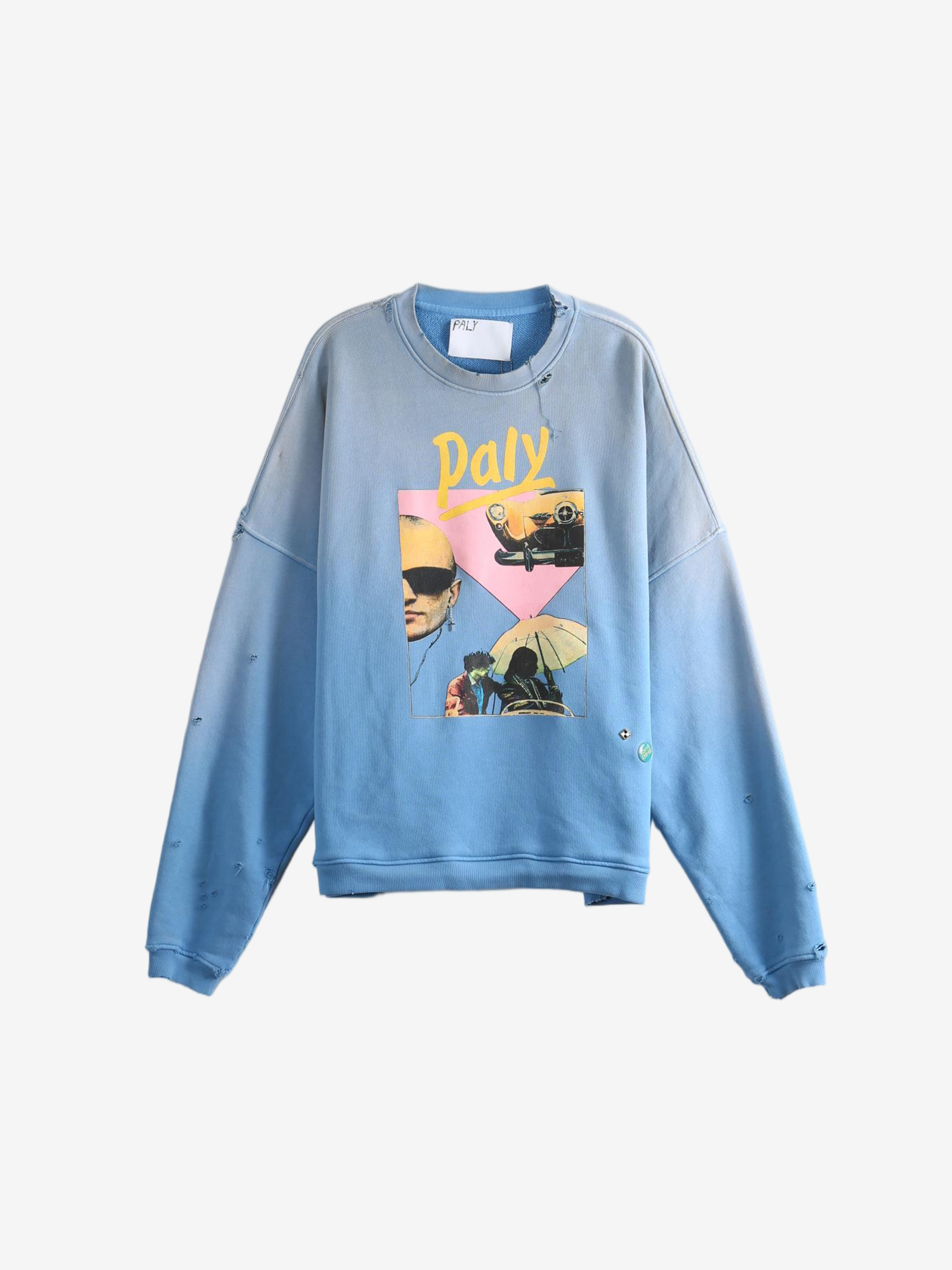 Blue hoodie, front view