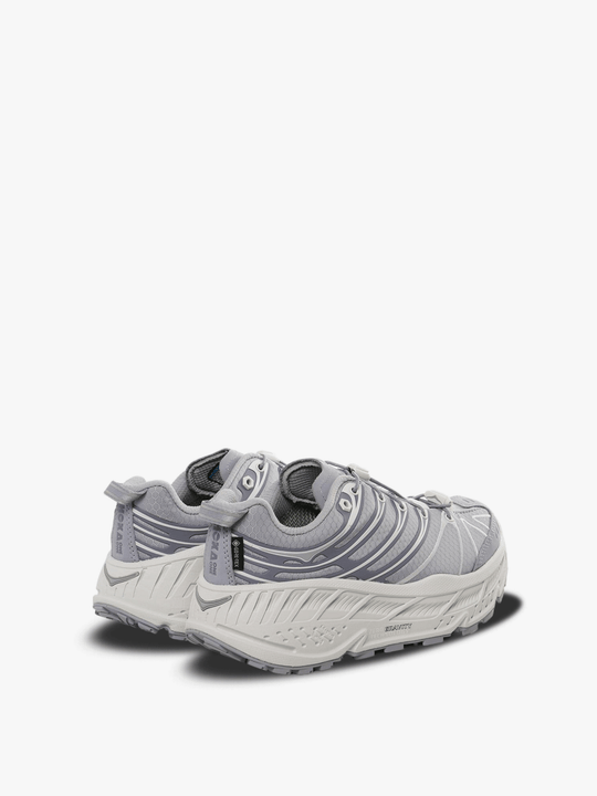 Gray running shoe,back view