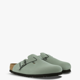 Green sandals, front view
