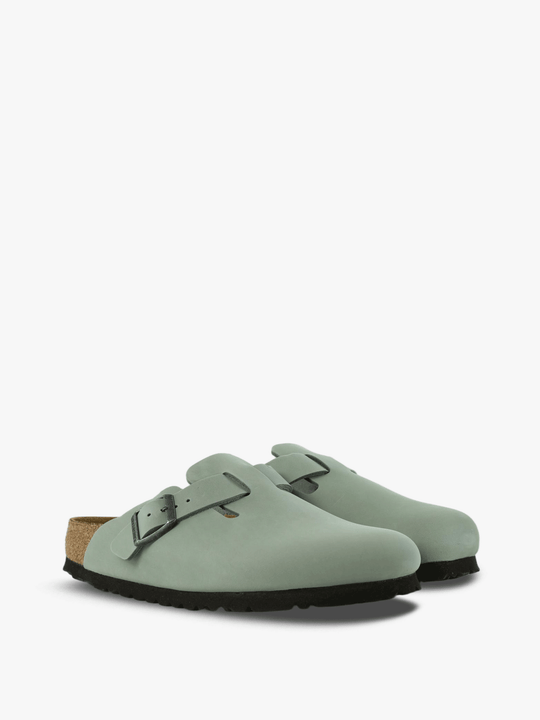 Green sandals, front view