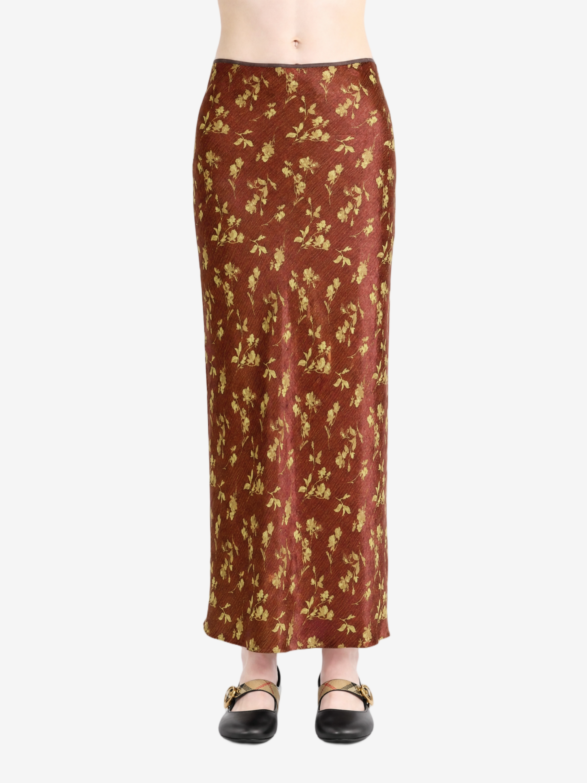 Brown skirt, full body view