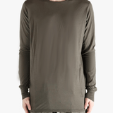 brown t-shirts  worn by a person, showing the t-shirts fit