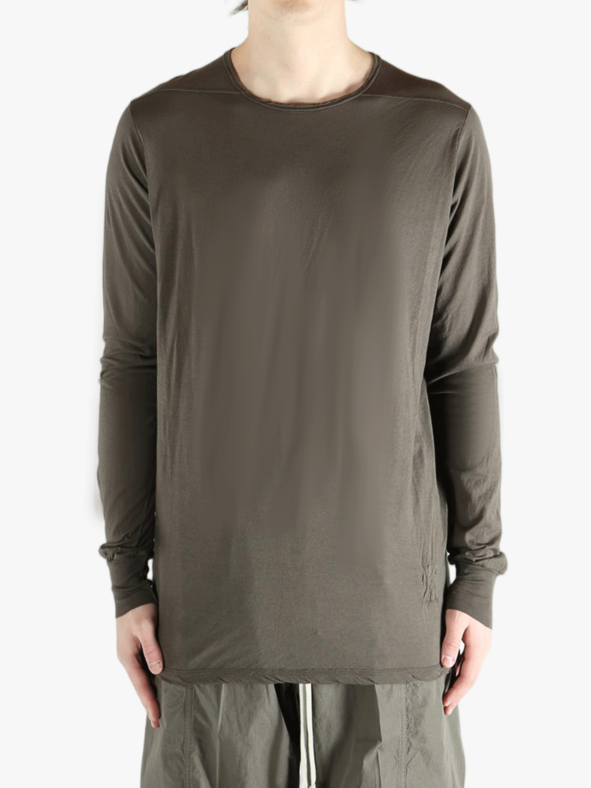 brown t-shirts  worn by a person, showing the t-shirts fit