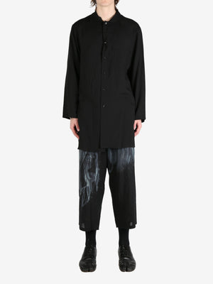 YOHJI YAMAMOTO POUR HOMME - Men Spread Collar Long Shirt