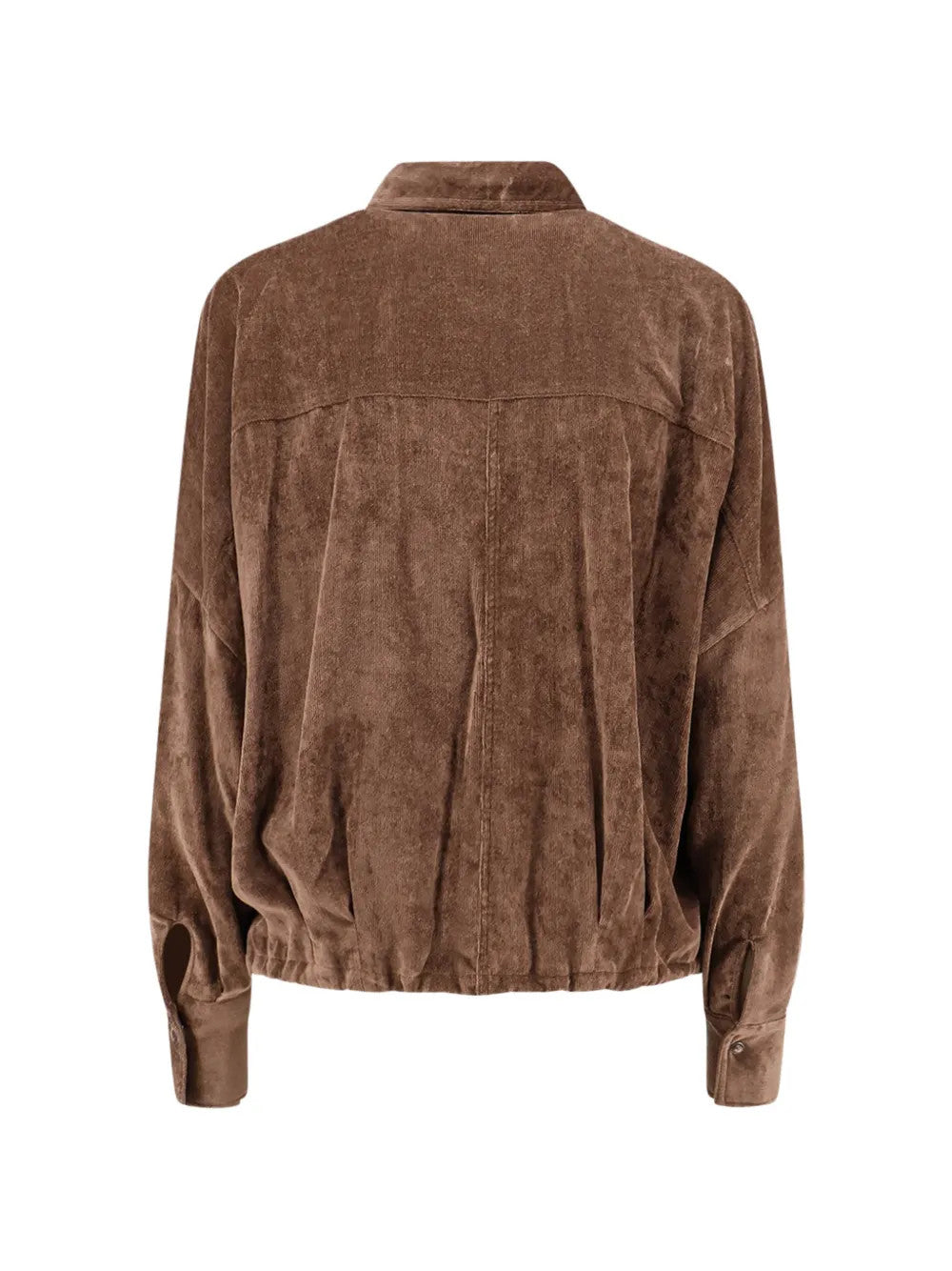Brown shirt, back view