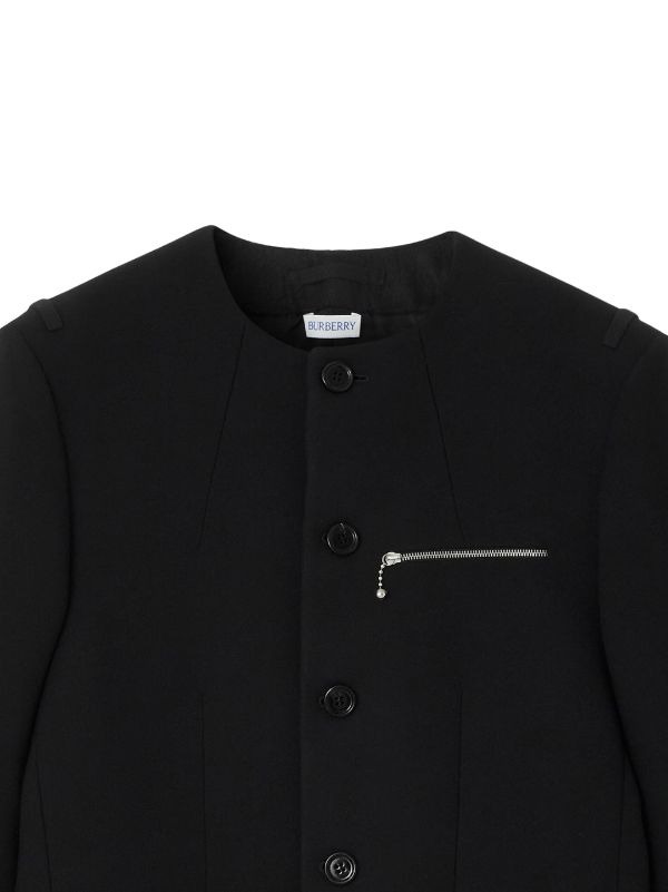 BURBERRY - Men Wool Collarless Jacket