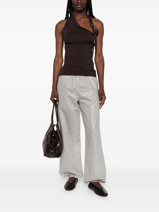 Brown top, full body view