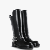 Black boots, front view