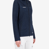 Navy jacket worn by a person, showing the jacket fit