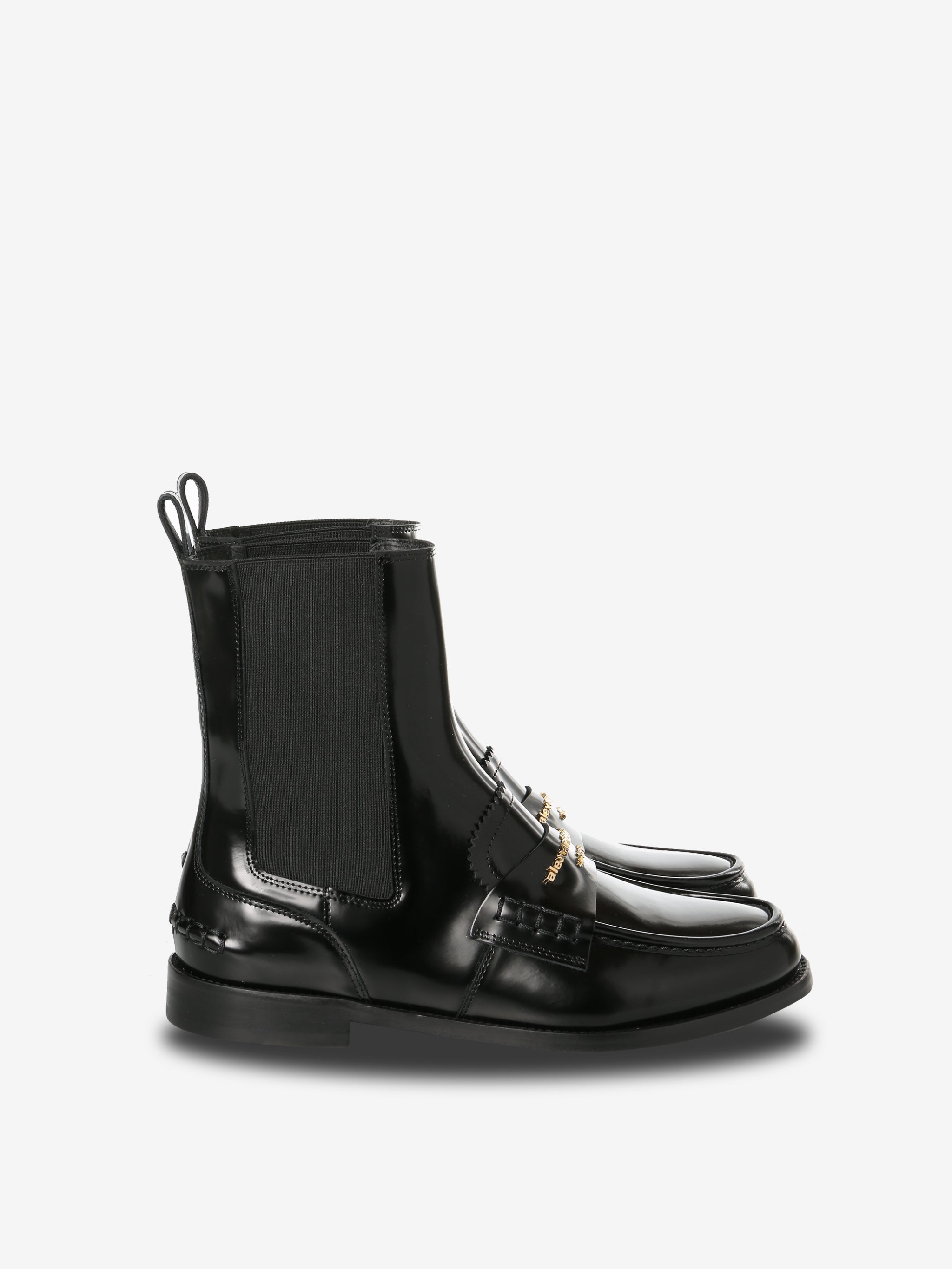 black boots, front view