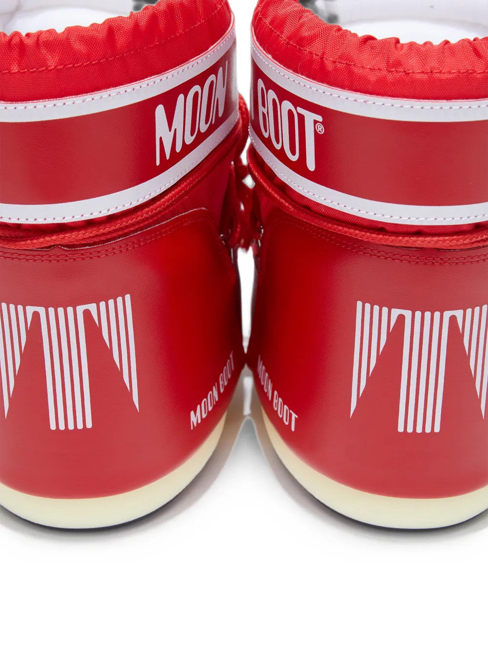 Red boots, side view