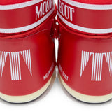 Red boots, side view