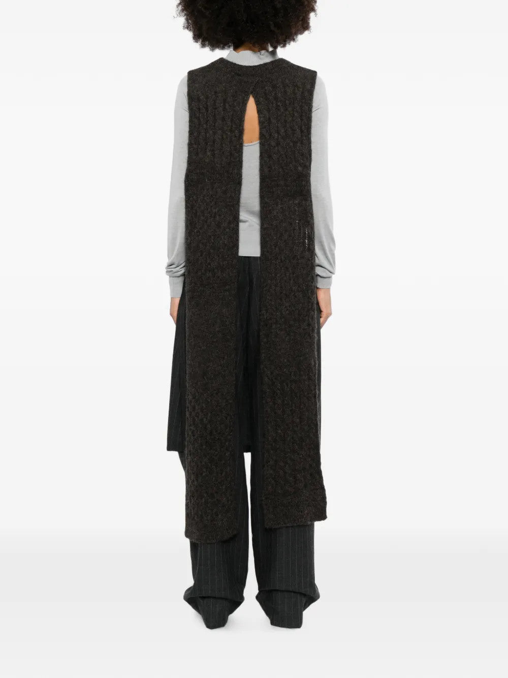 Brown scarf, full body view