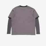 Grey t-shirt, back view