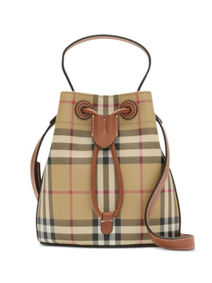 BURBERRY - Women Mini Drawstring Bucket Vintage Check Bag