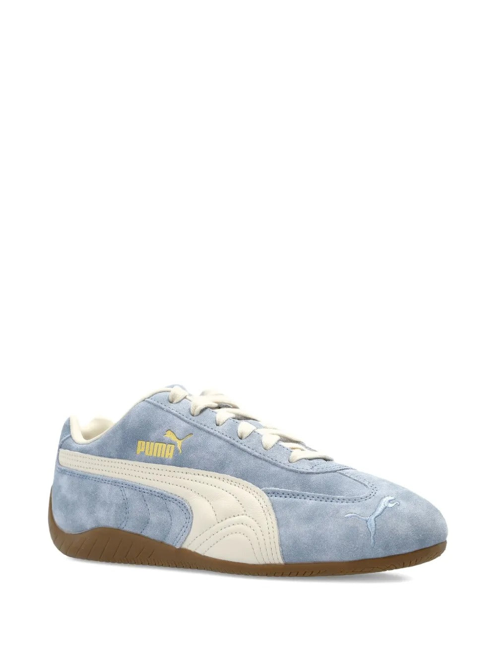 Blue sneaker, side view