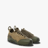 Tan sneakers, side view