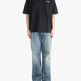 Black t-shirt, full body view