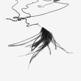 Close up of grey necklace,showing texture of the brass fabric